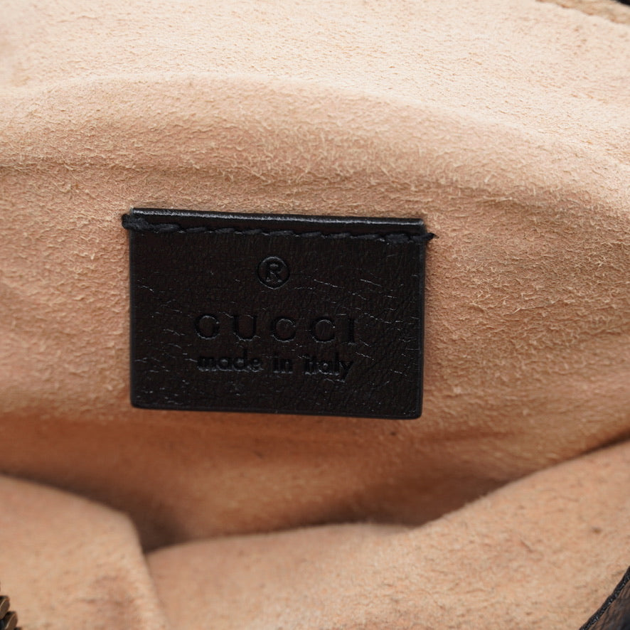 Gucci GG Marmont Black Round Mini Shoulder Bag Calfskin