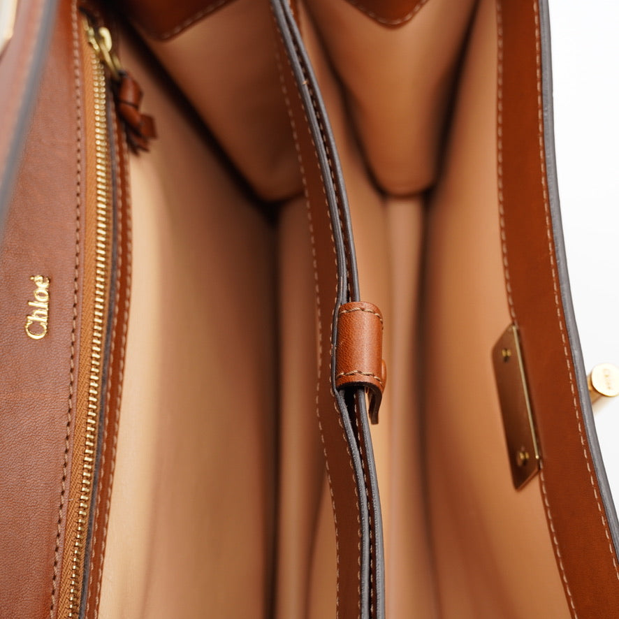 Chloe Mahogany Leather Louise Bag