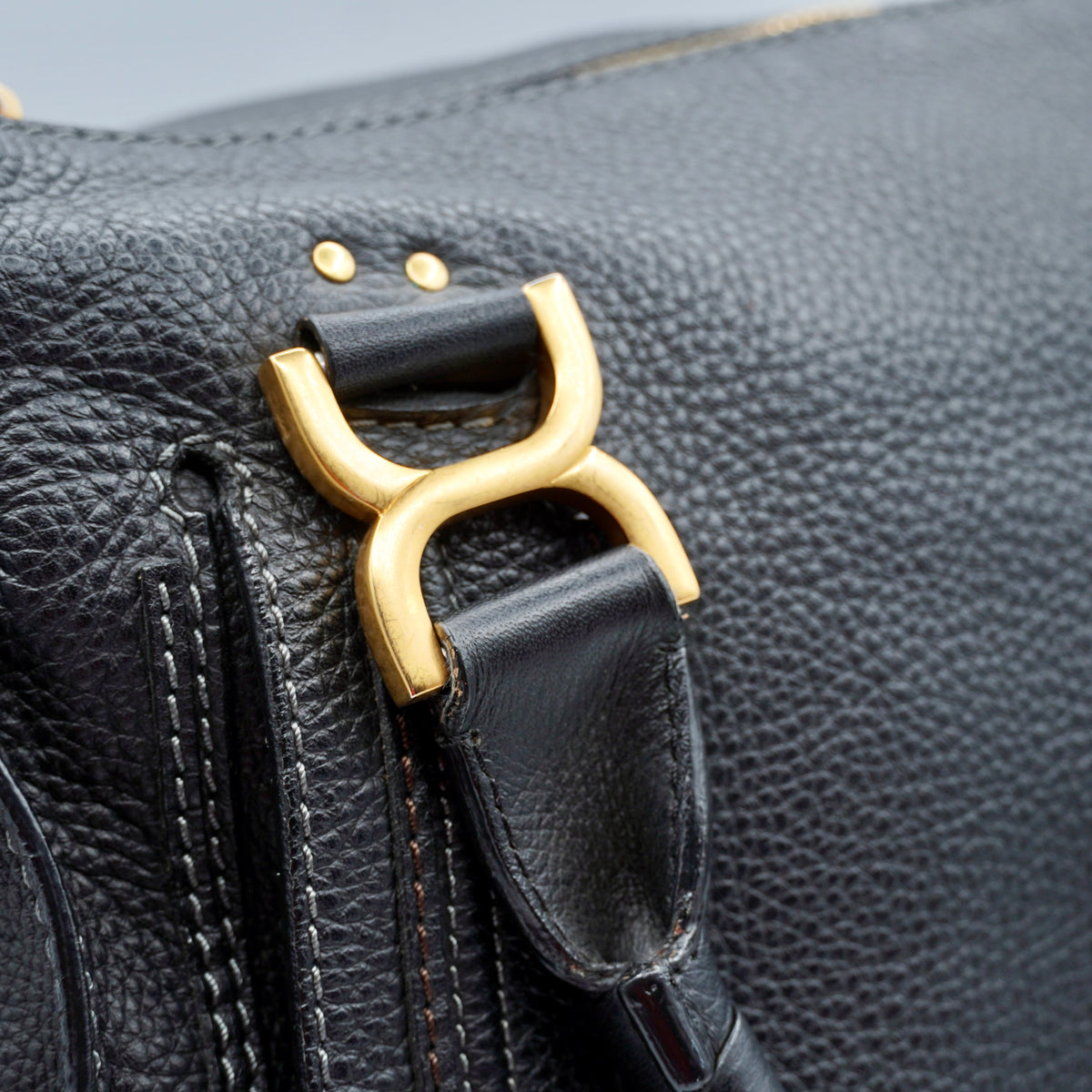 Chloe Calfskin Medium Marcie Satchel Black