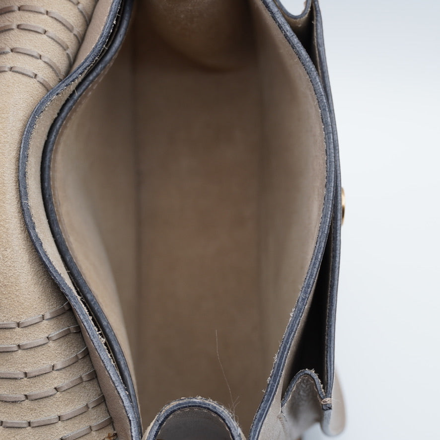 Chloe Grey Hudson Whipstitch Leather Shoulder Bag