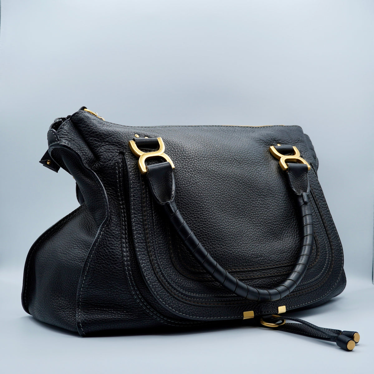 Chloe Calfskin Medium Marcie Satchel Black