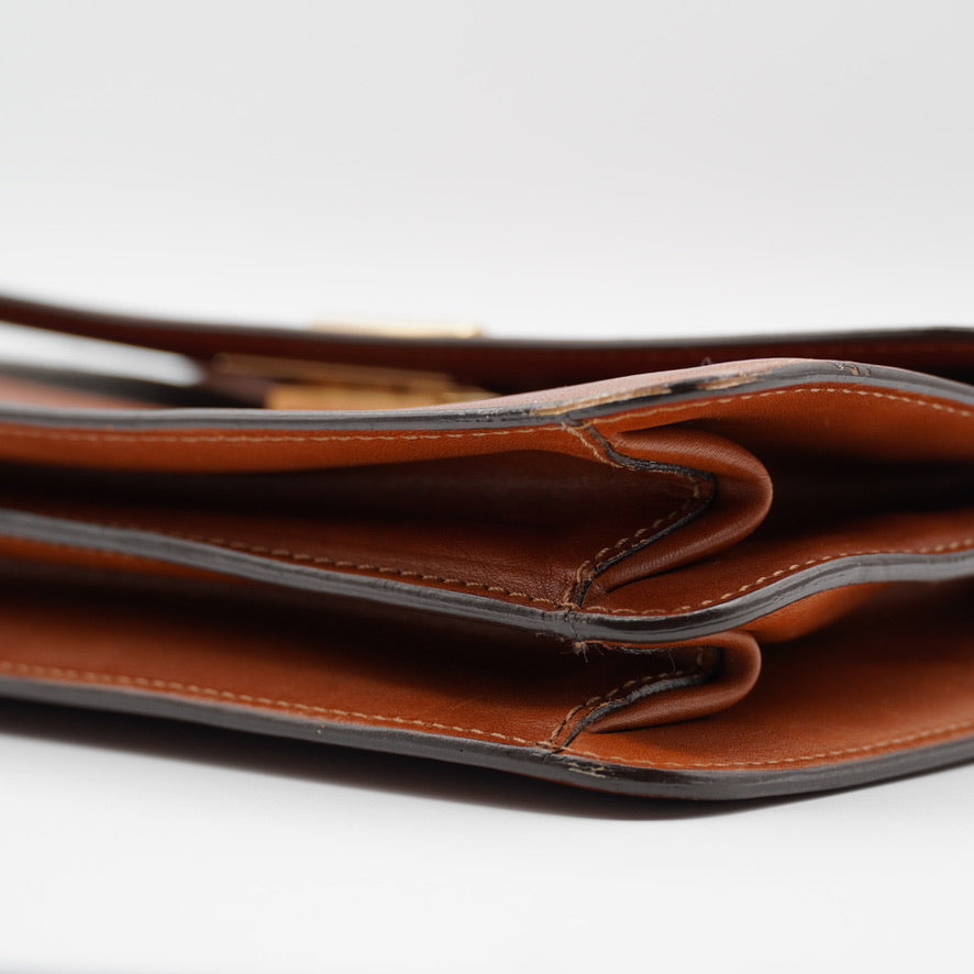 Chloe Mahogany Leather Louise Bag