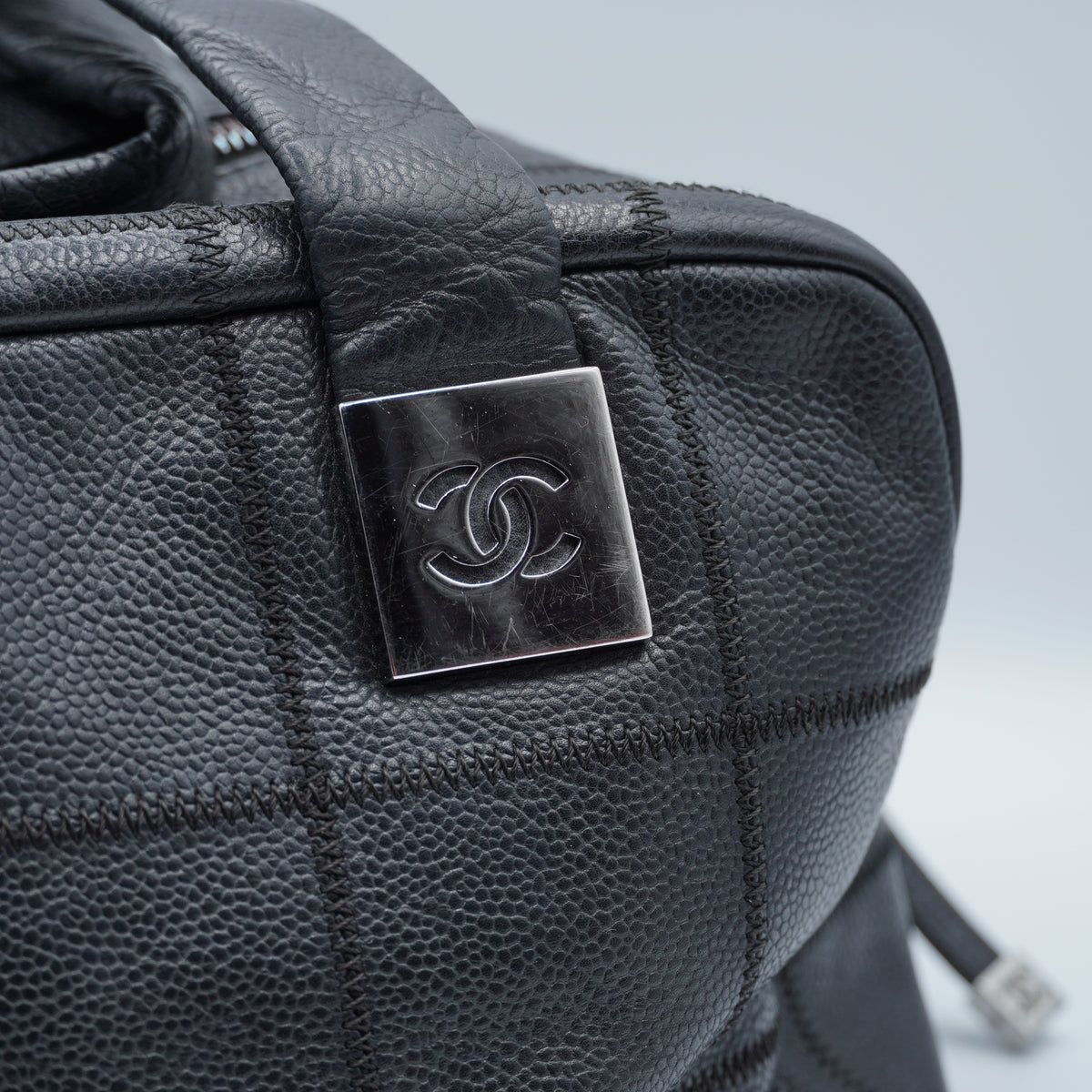 Chanel Black Chocolate Bar Tote Bag