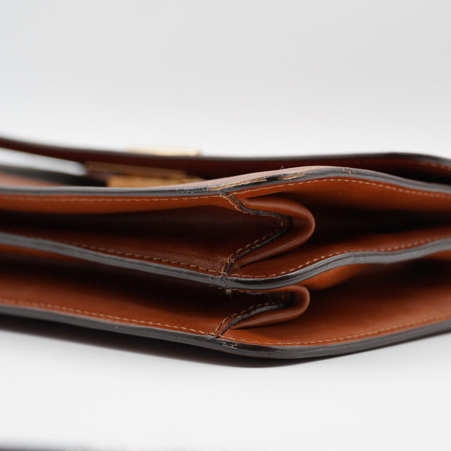 Chloe Mahogany Leather Louise Bag