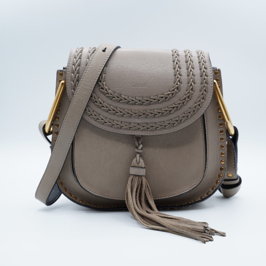 Chloe Grey Hudson Whipstitch Leather Shoulder Bag