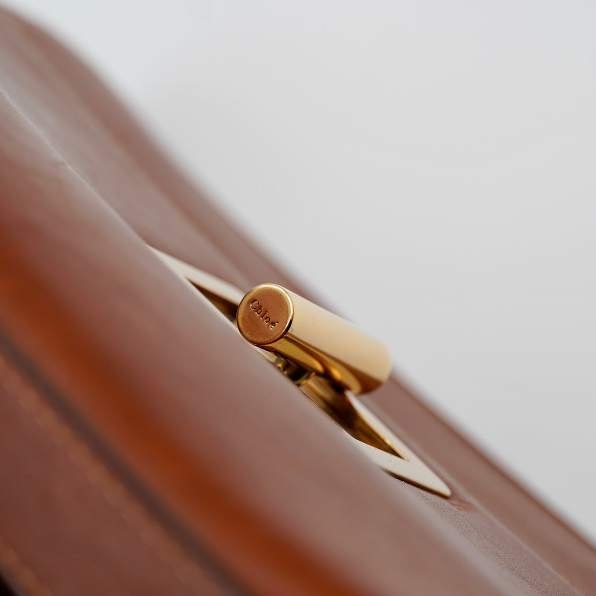 Chloe Mahogany Leather Louise Bag