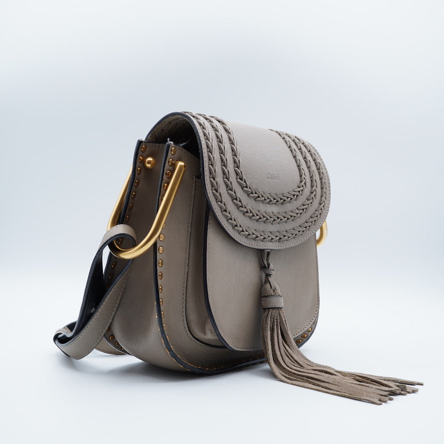 Chloe Grey Hudson Whipstitch Leather Shoulder Bag