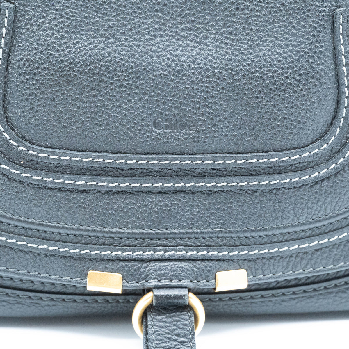 Chloe Calfskin Marcie Small Bi-Color Satchel Black