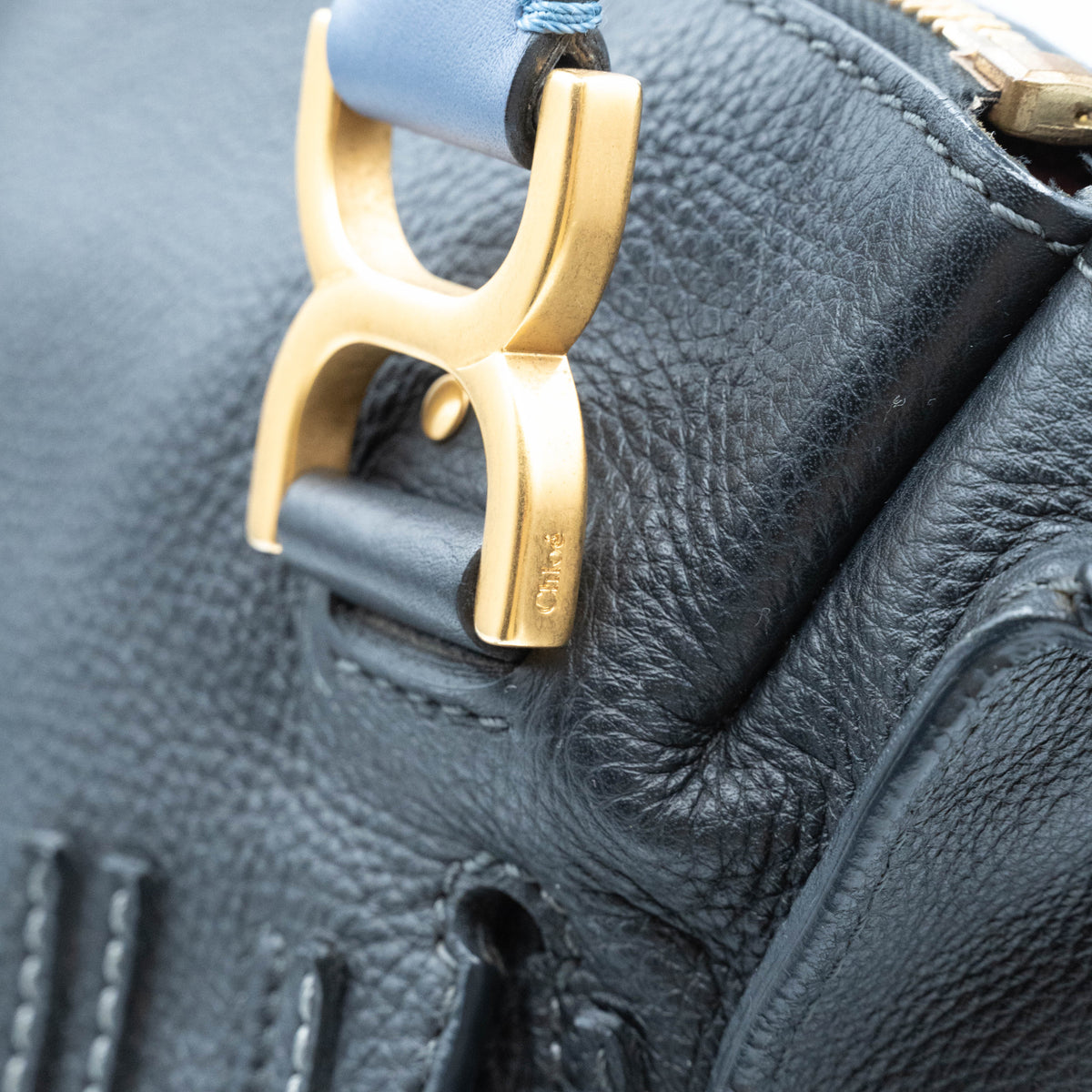 Chloe Calfskin Marcie Small Bi-Color Satchel Black