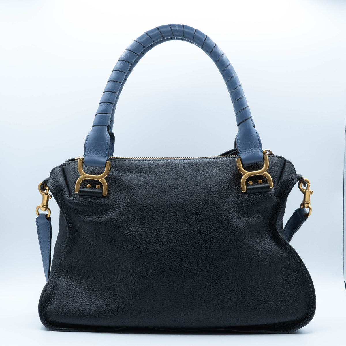 Chloe Calfskin Marcie Small Bi-Color Satchel Black