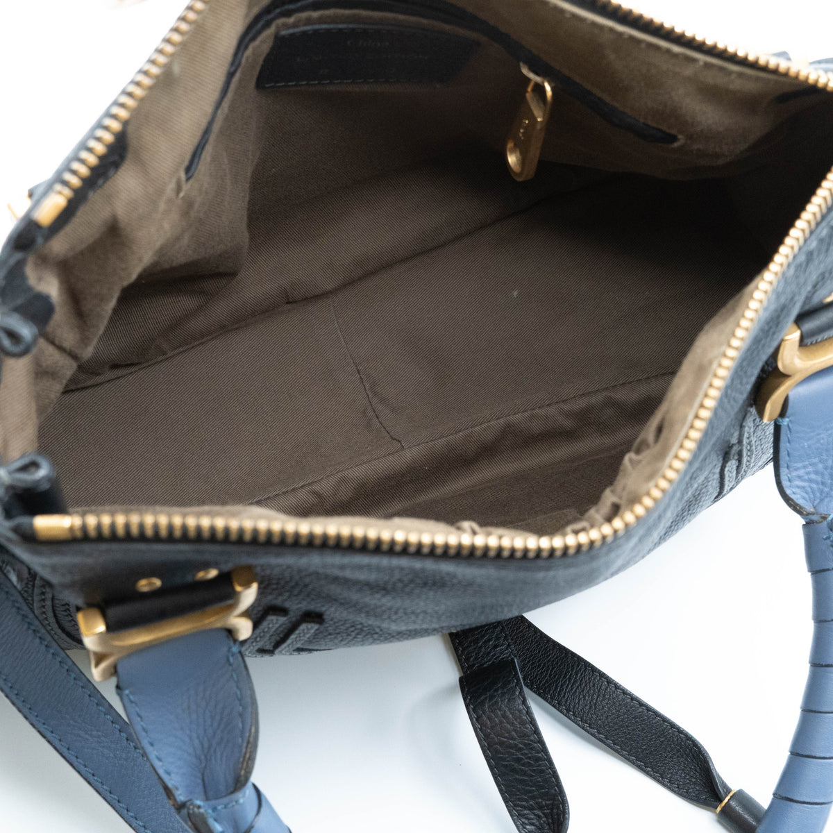 Chloe Calfskin Marcie Small Bi-Color Satchel Black