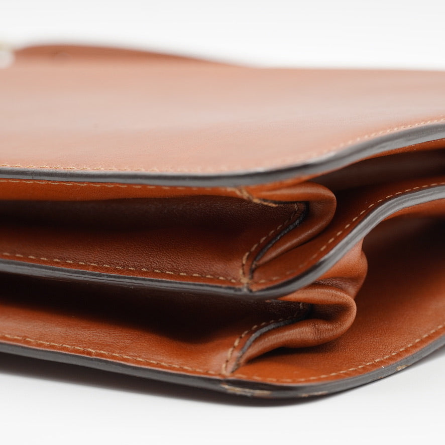 Chloe Mahogany Leather Louise Bag