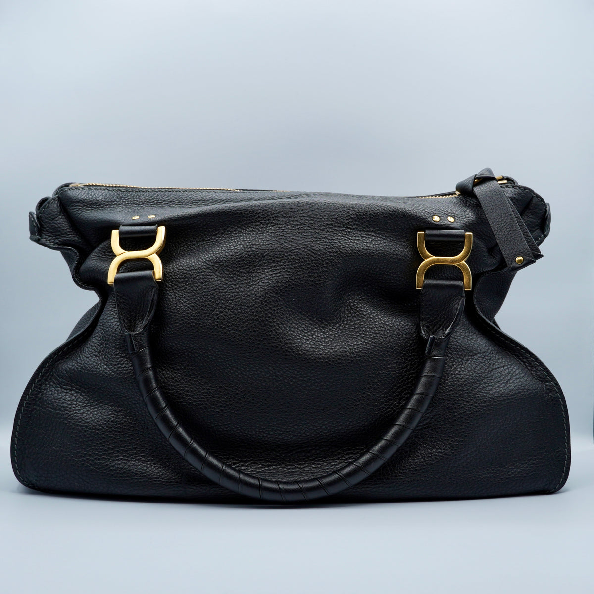 Chloe Calfskin Medium Marcie Satchel Black