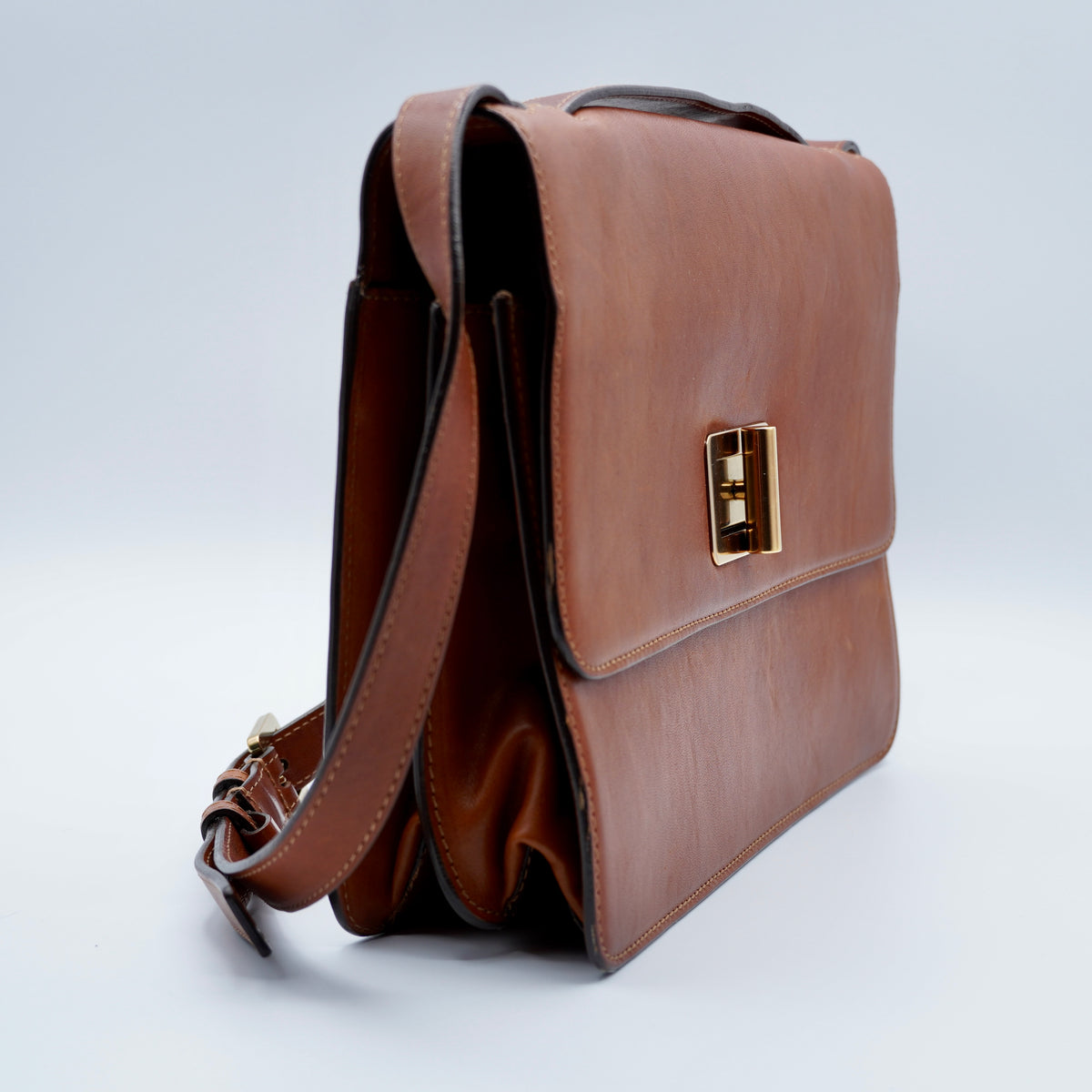 Chloe Mahogany Leather Louise Bag