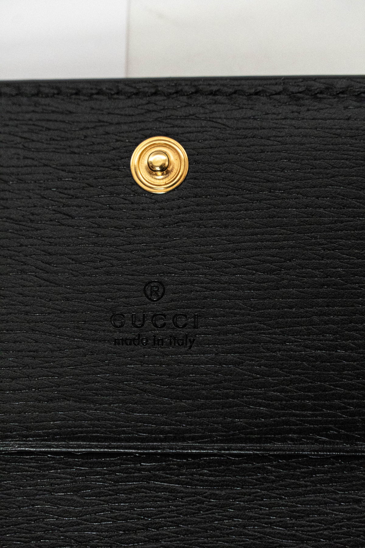 Gucci Black Leather Bi-fold card case