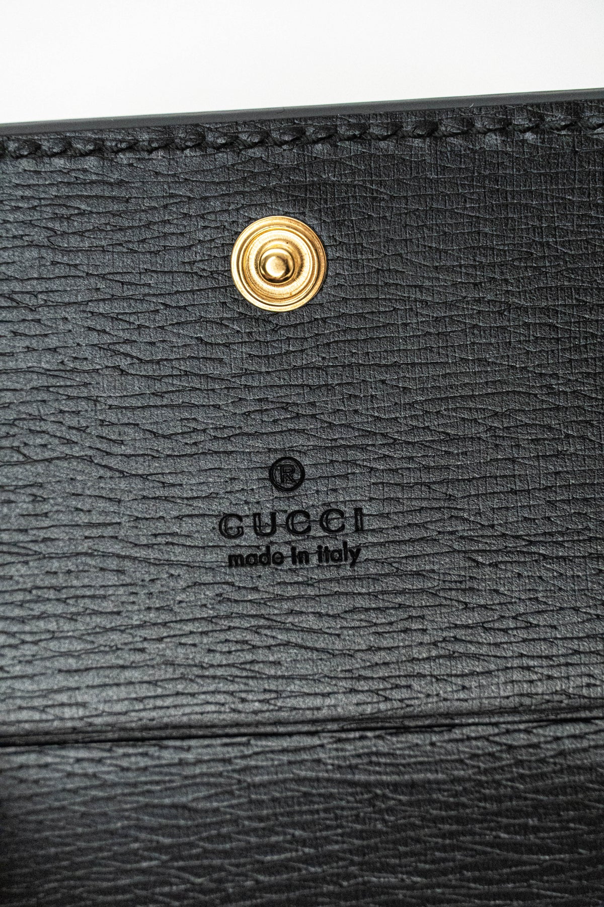 Gucci Black Leather Bi-fold card case
