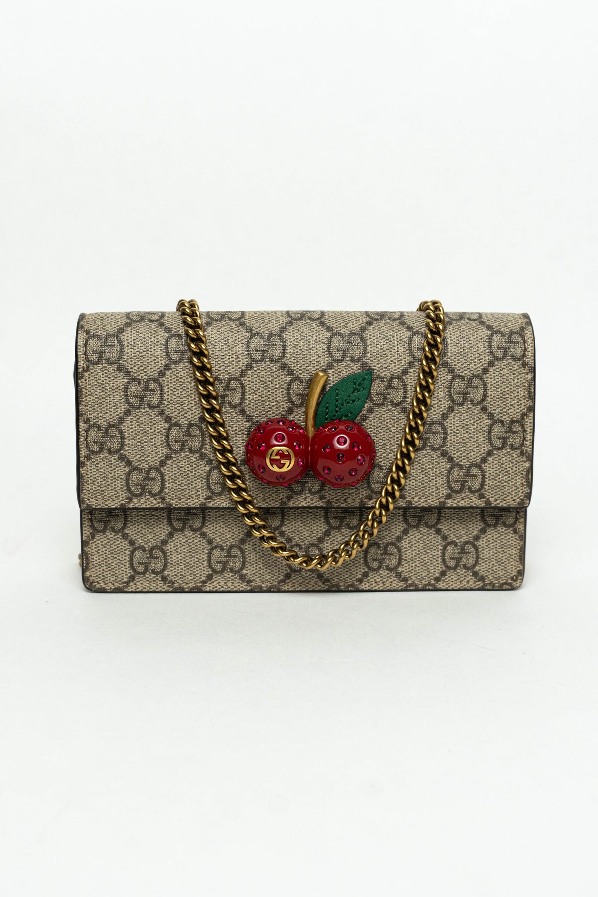 Gucci GG Supreme Monogram Mini Cherry Chain Bag