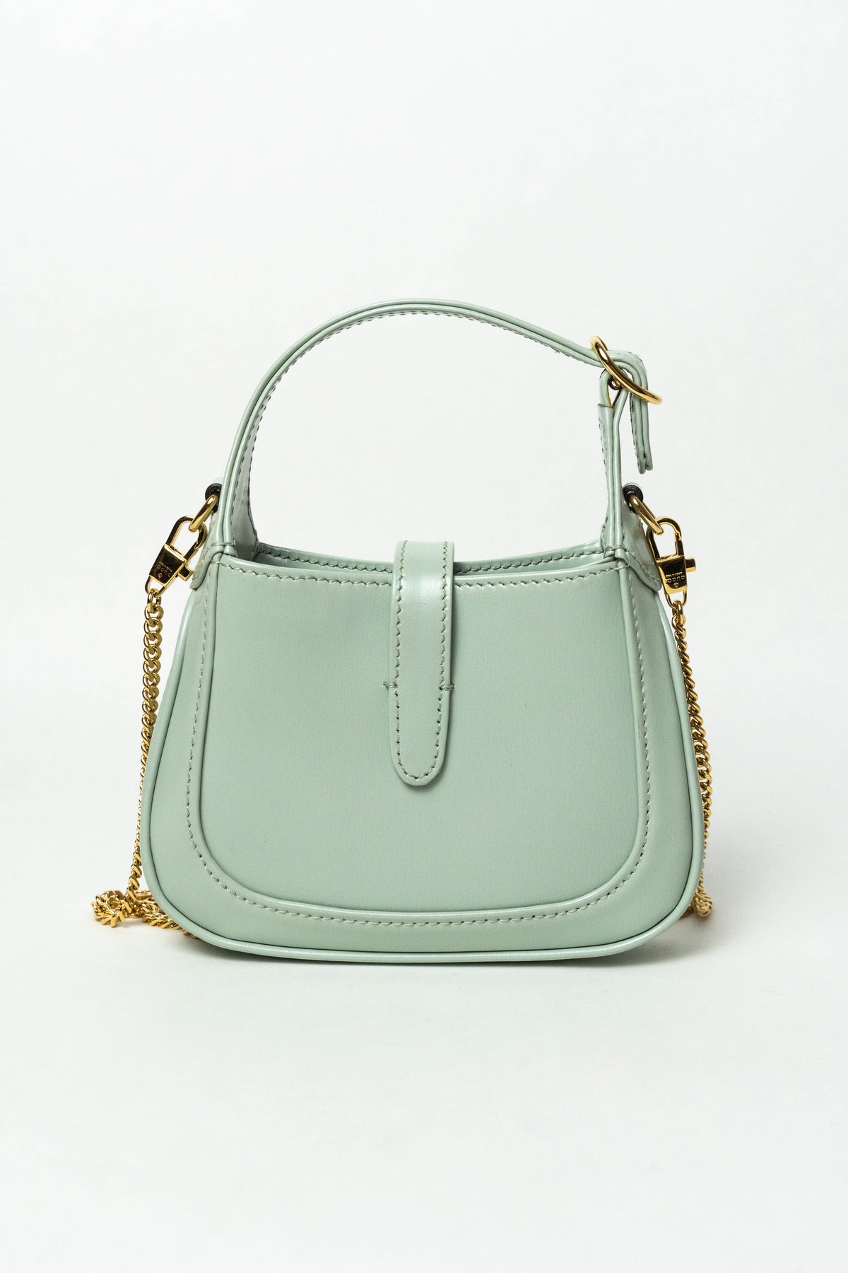 Gucci Jackie 1961 Chain Hobo Leather Super Mini Green