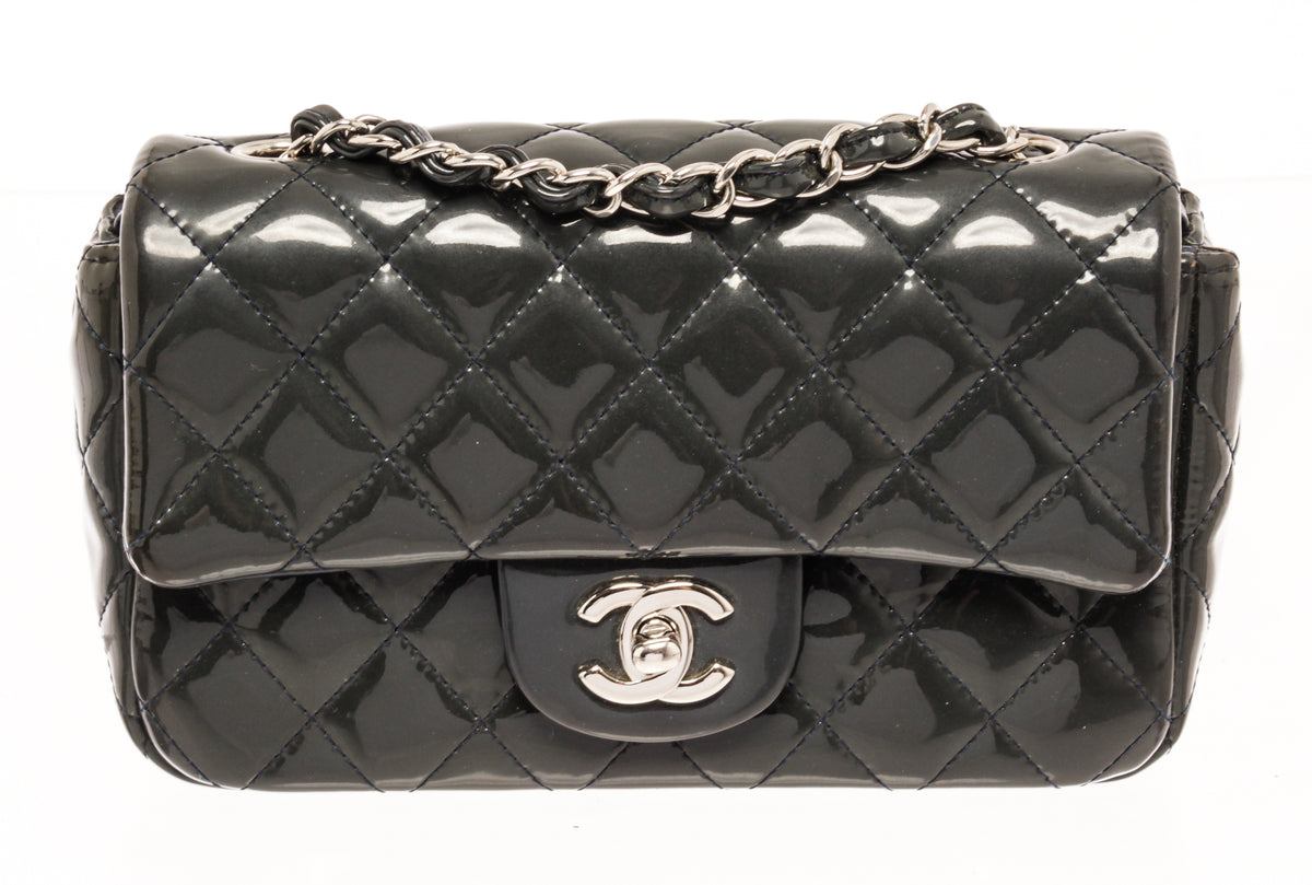 Chanel Black Patent Leather Double Flap