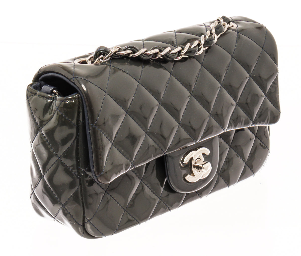 Chanel Black Patent Leather Double Flap