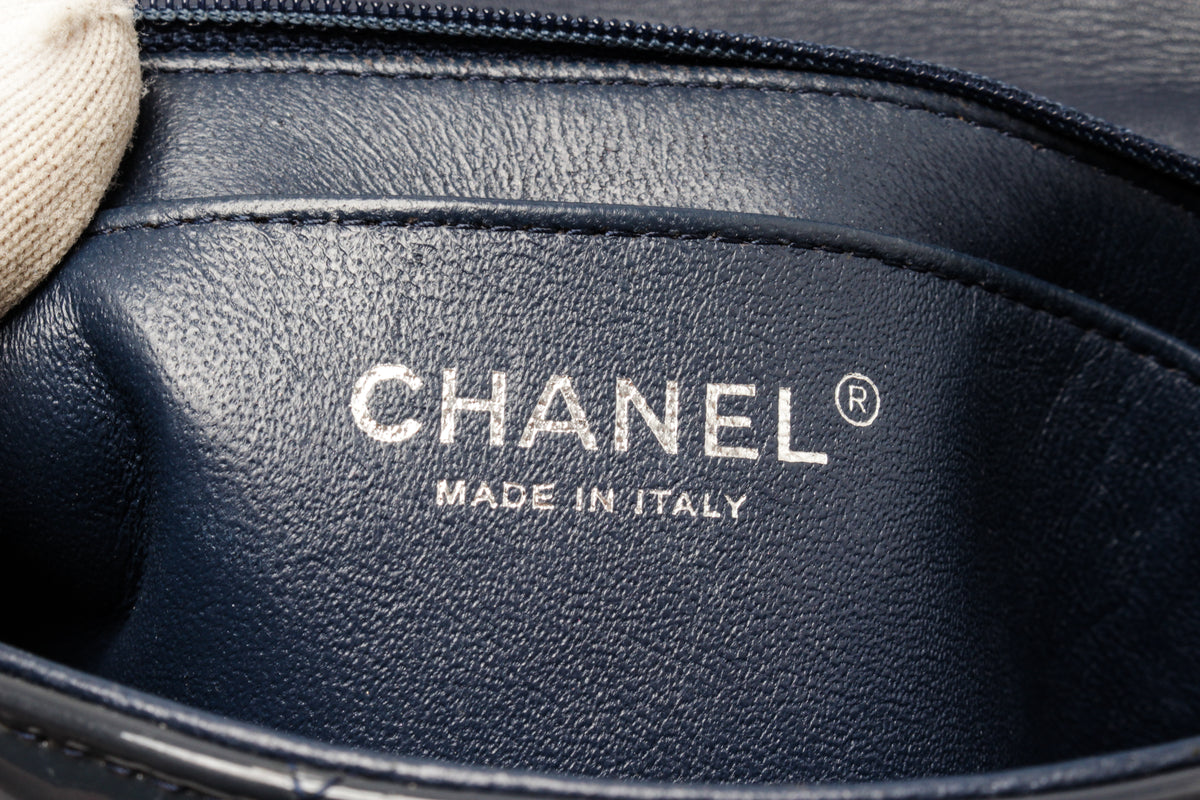 Chanel Black Patent Leather Double Flap