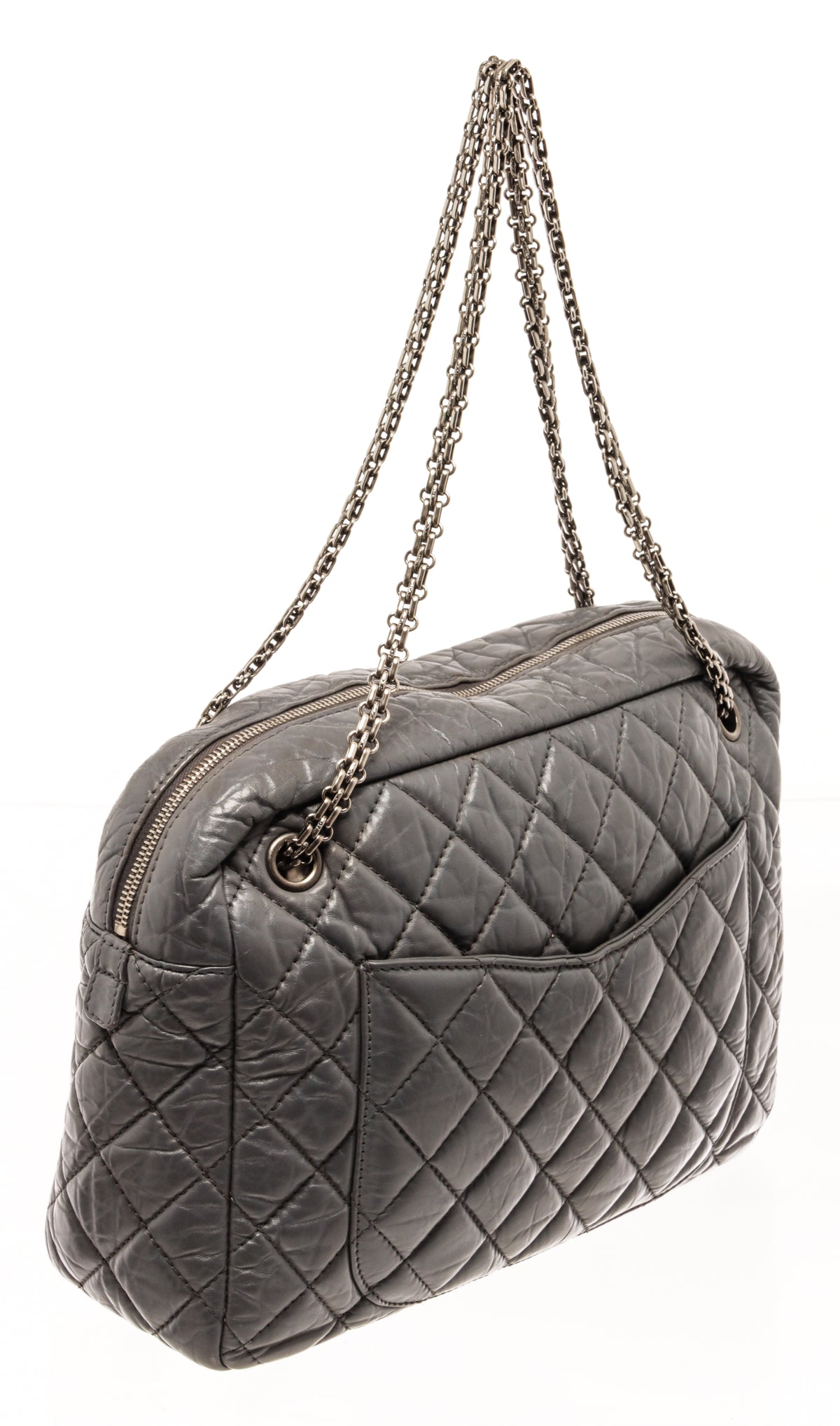 Chanel 2008 Large Reissue Black Lambskin Quilted 2.55 Reissue Camera Bag