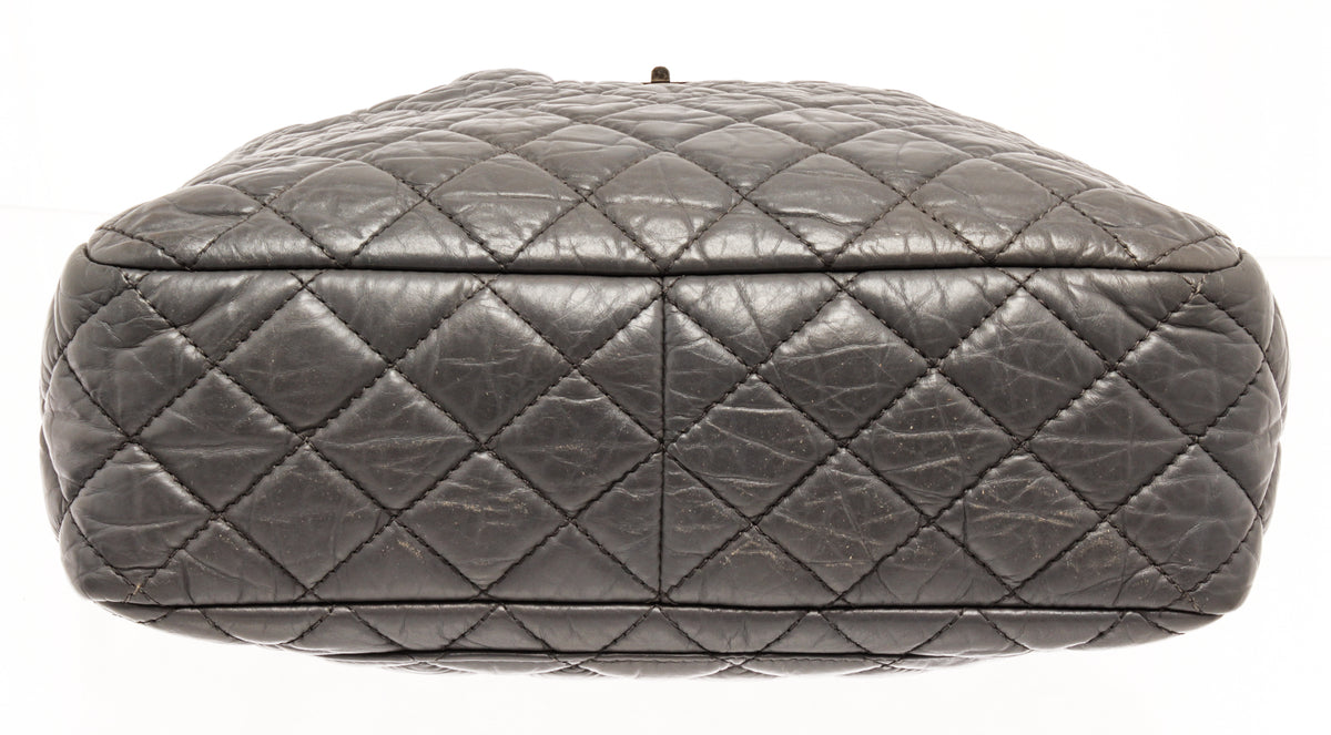 Chanel 2008 Large Reissue Black Lambskin Quilted 2.55 Reissue Camera Bag
