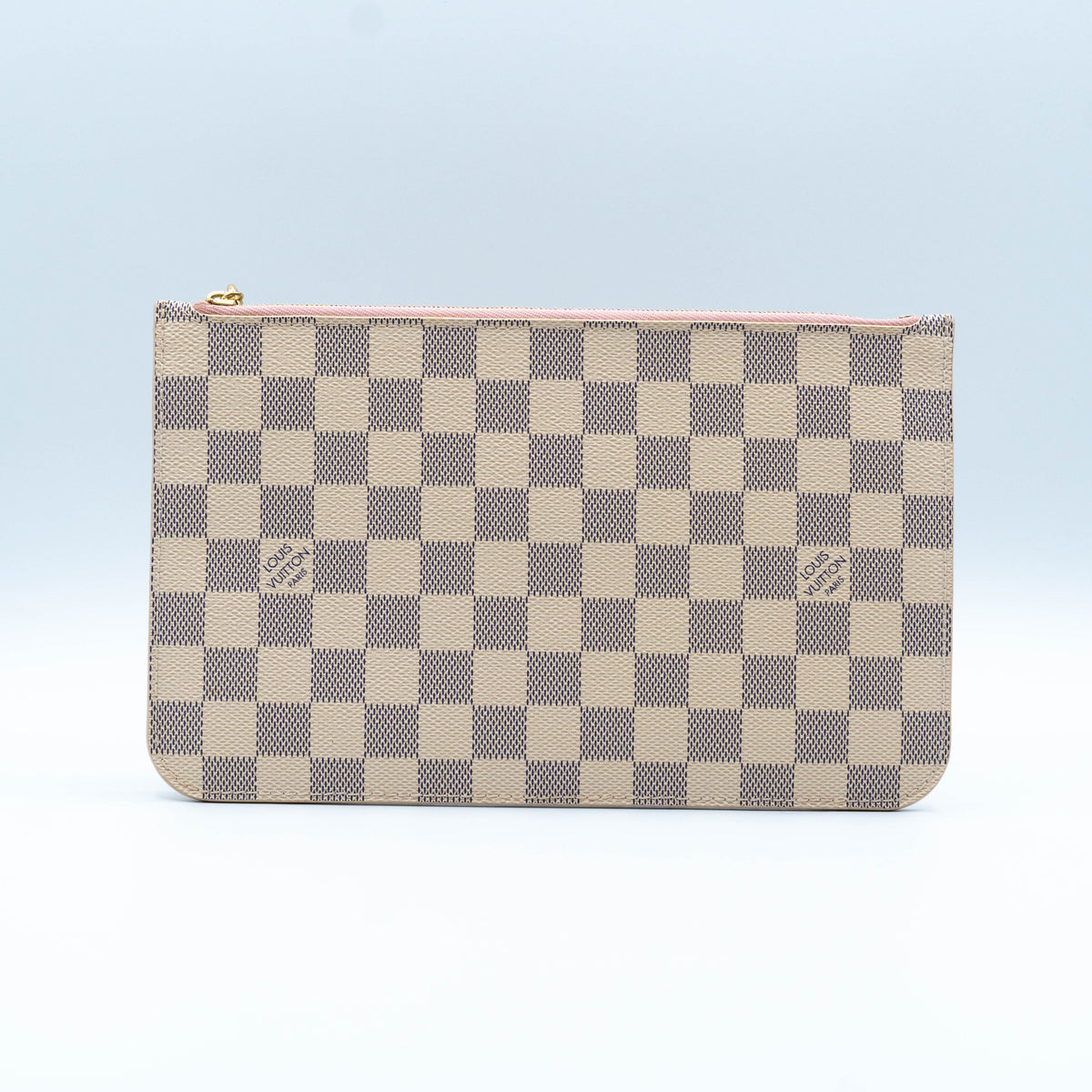 Louis Vuitton Damier Azur Neverfull MM GM Pochette Rose Ballerine
