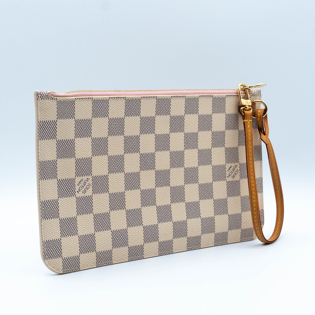 Louis Vuitton Damier Azur Neverfull MM GM Pochette Rose Ballerine