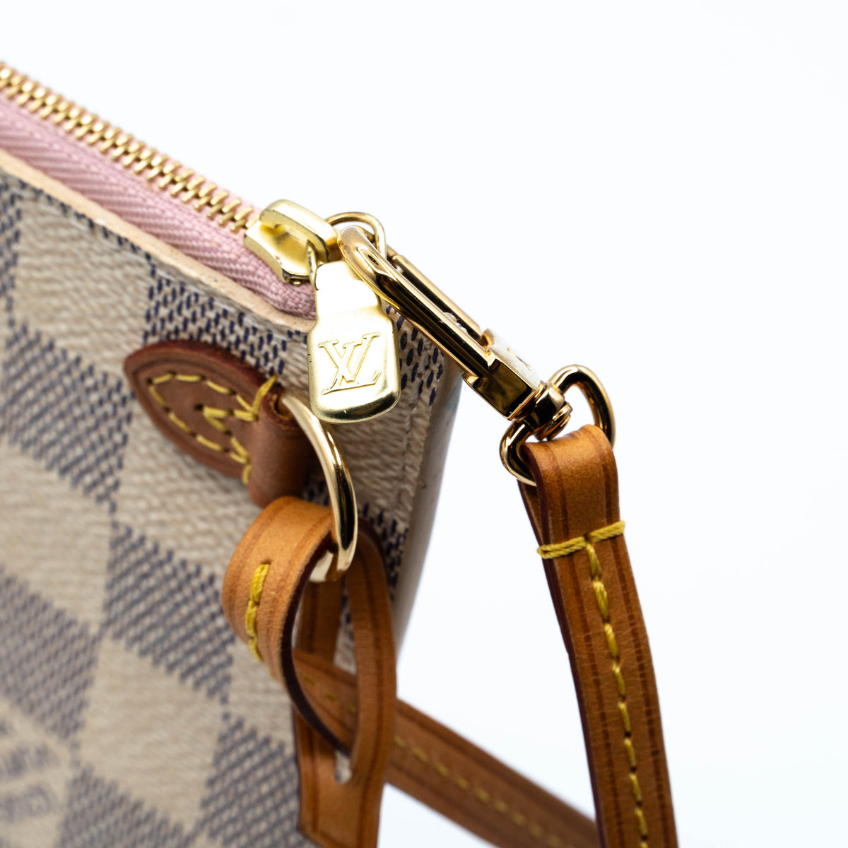 Louis Vuitton Damier Azur Neverfull MM GM Pochette Rose Ballerine