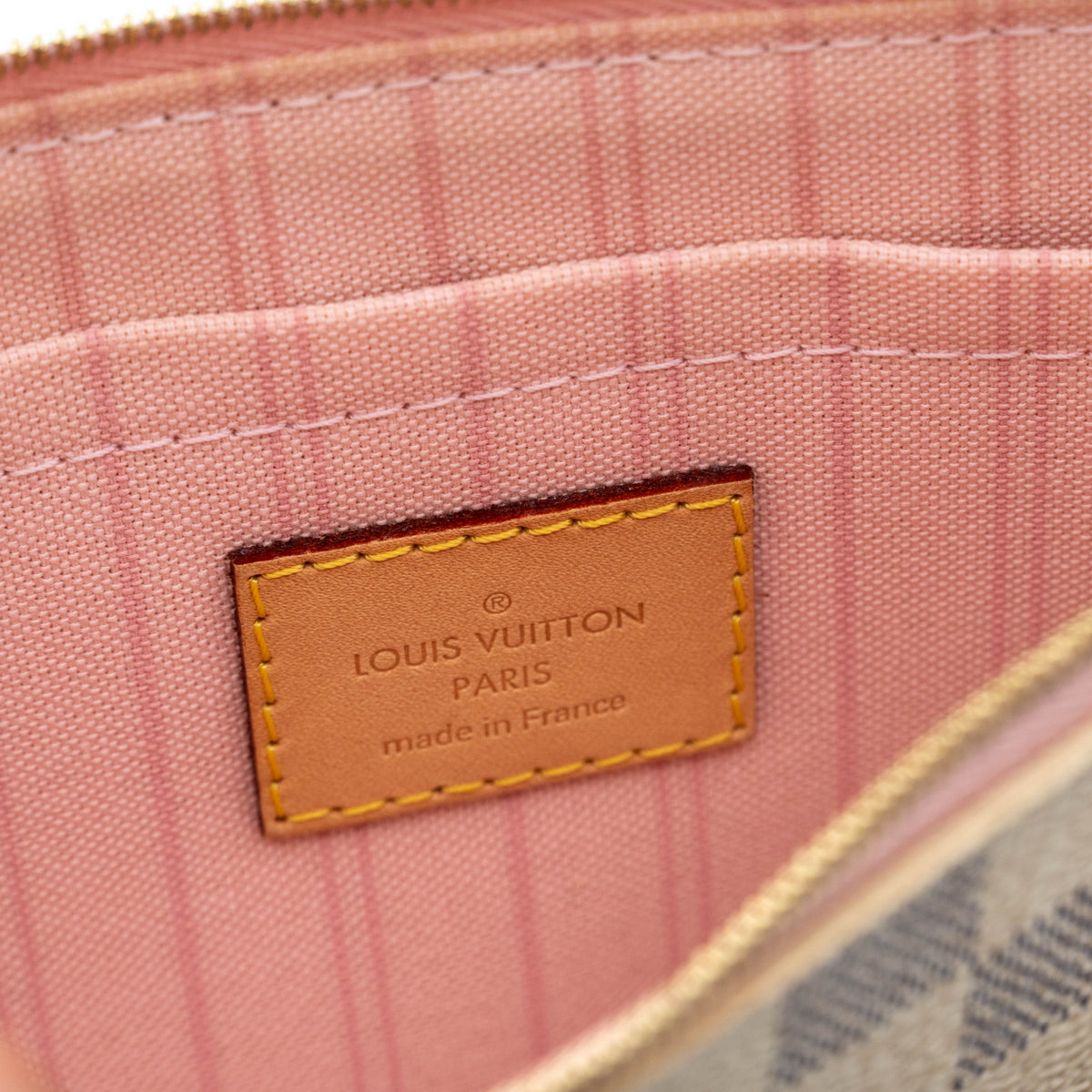 Louis Vuitton Damier Azur Neverfull MM GM Pochette Rose Ballerine
