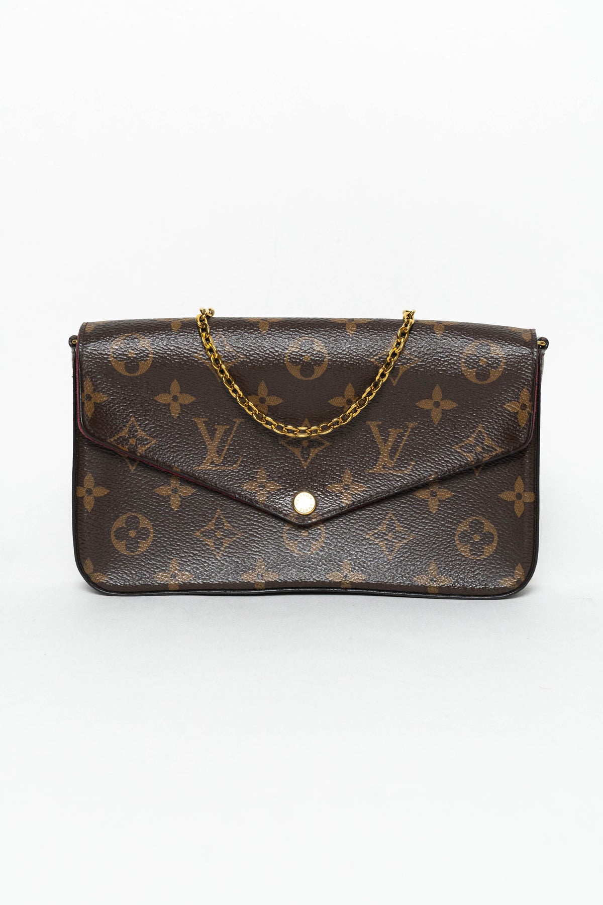 Louis Vuitton Monogram Pochette Felicie Chain Wallet Fuchsia