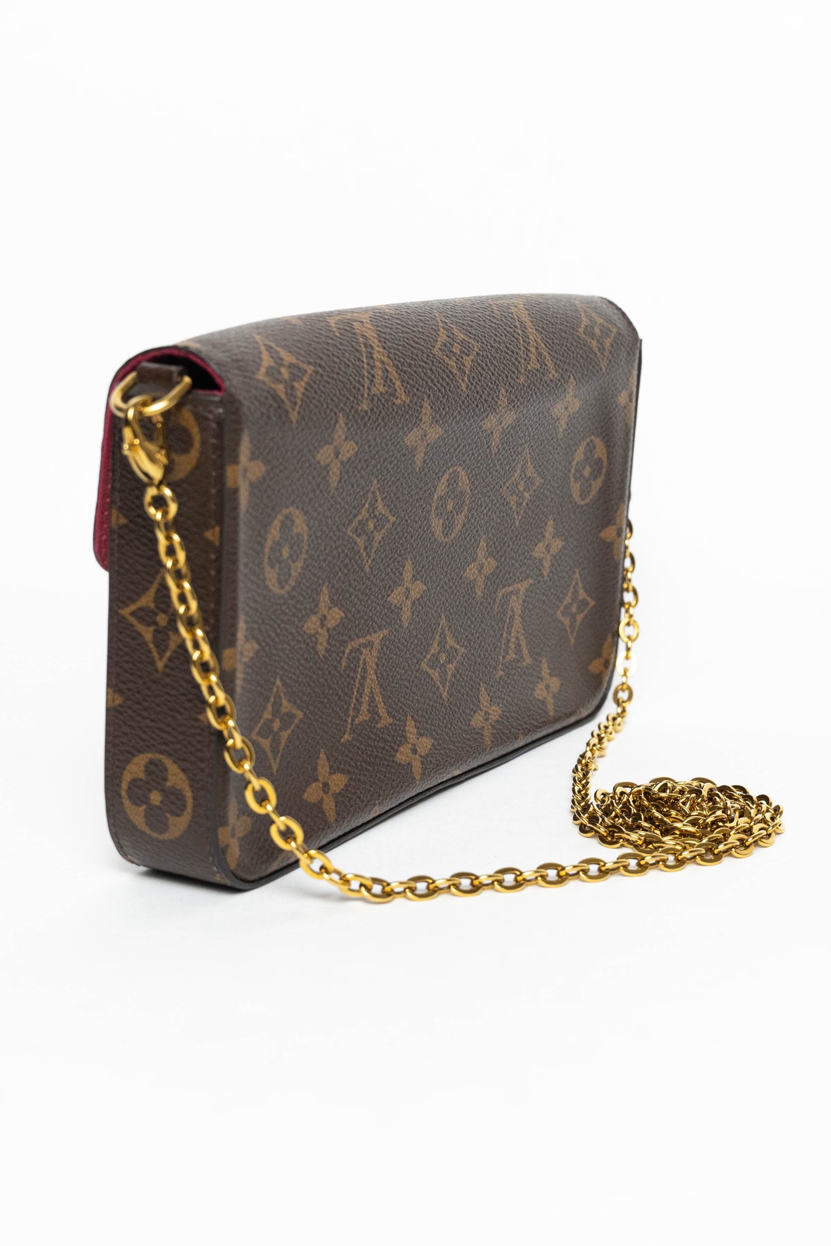 Louis Vuitton Monogram Pochette Felicie Chain Wallet Fuchsia