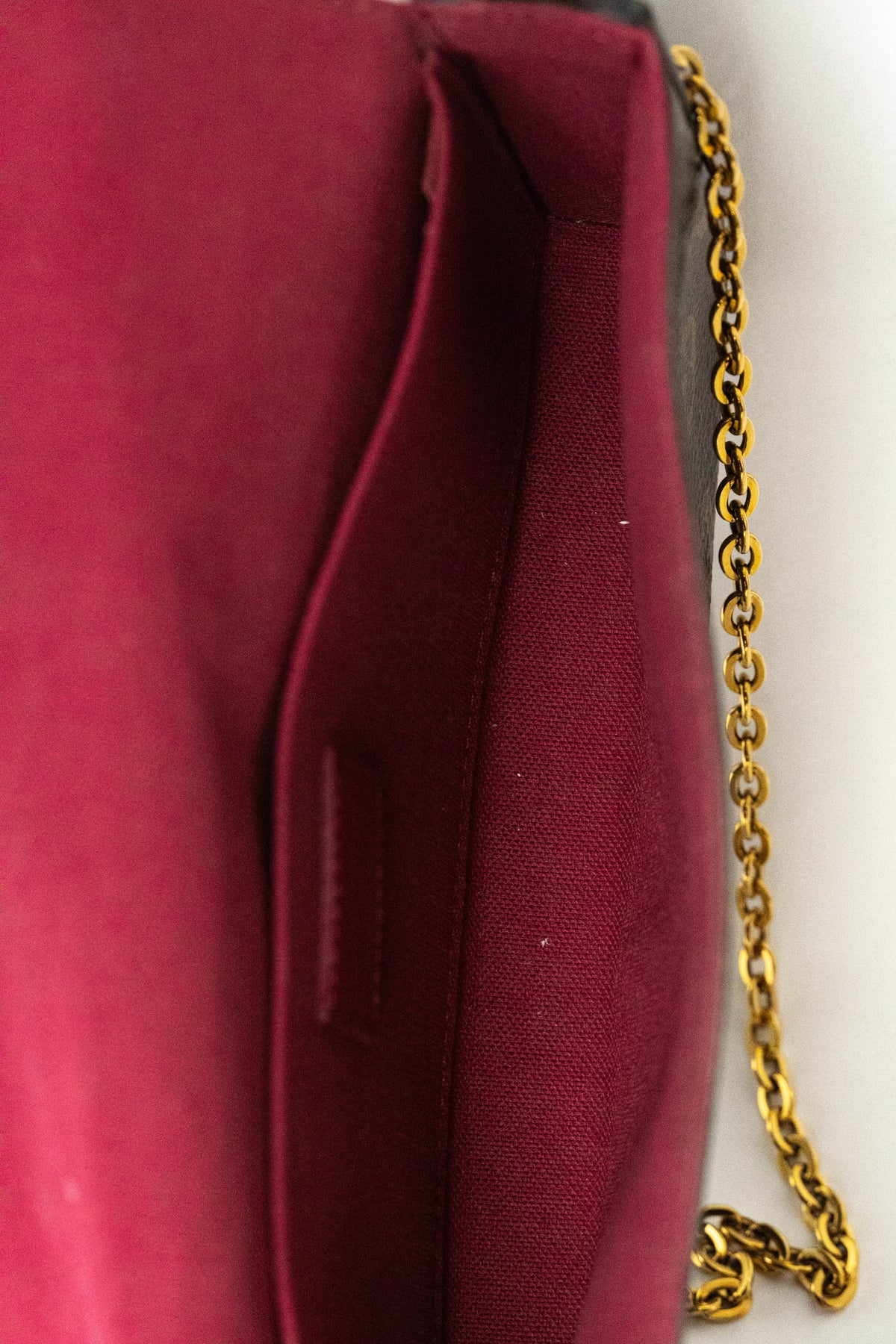 Louis Vuitton Monogram Pochette Felicie Chain Wallet Fuchsia