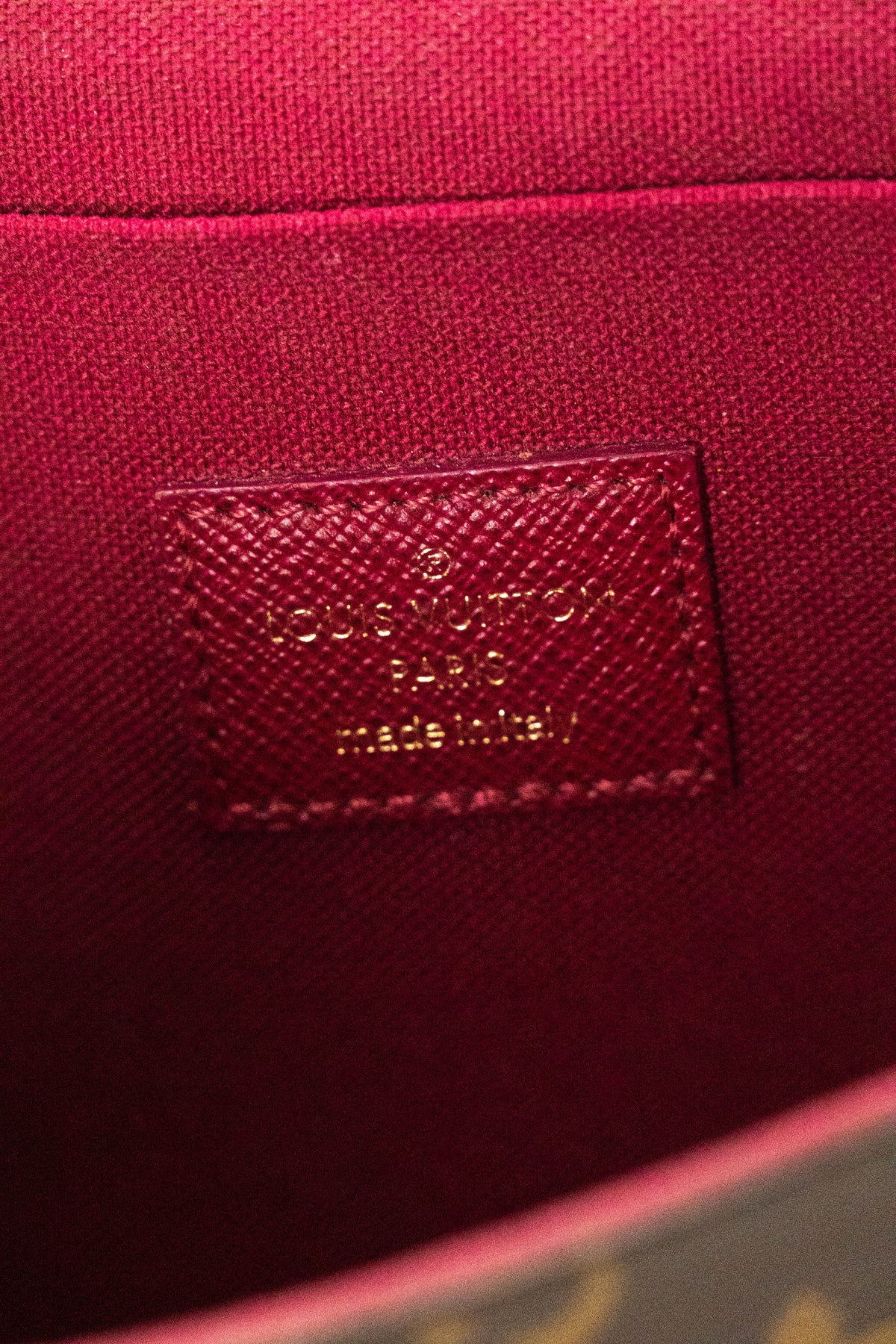Louis Vuitton Monogram Pochette Felicie Chain Wallet Fuchsia
