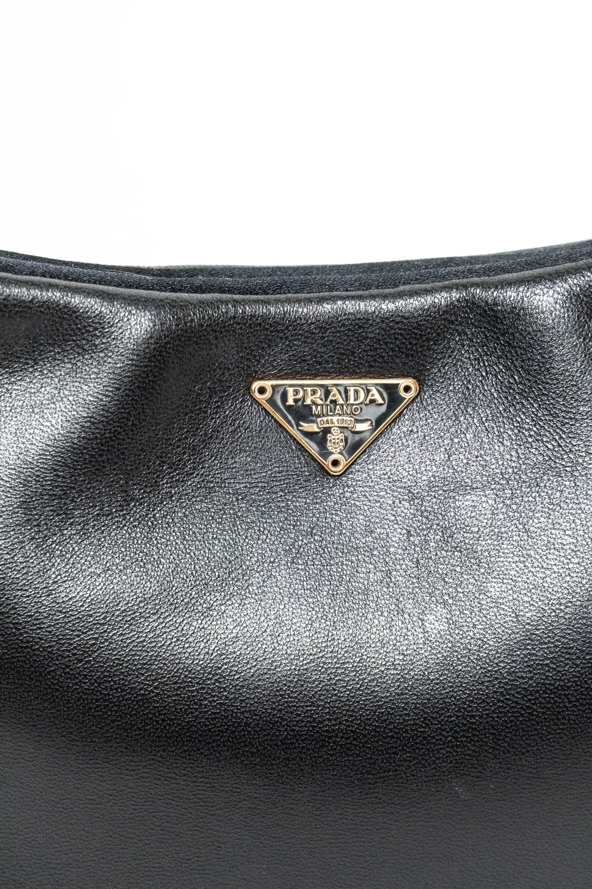 Vintage Prada Cleo Leather Shoulder Bag Black