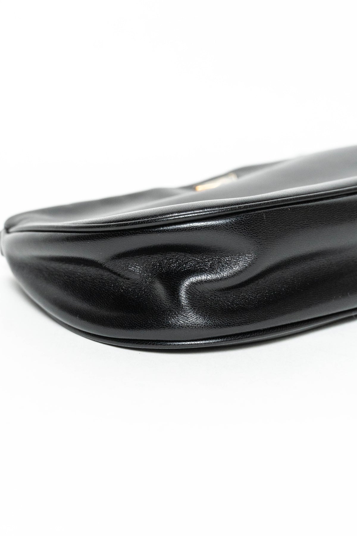 Vintage Prada Cleo Leather Shoulder Bag Black