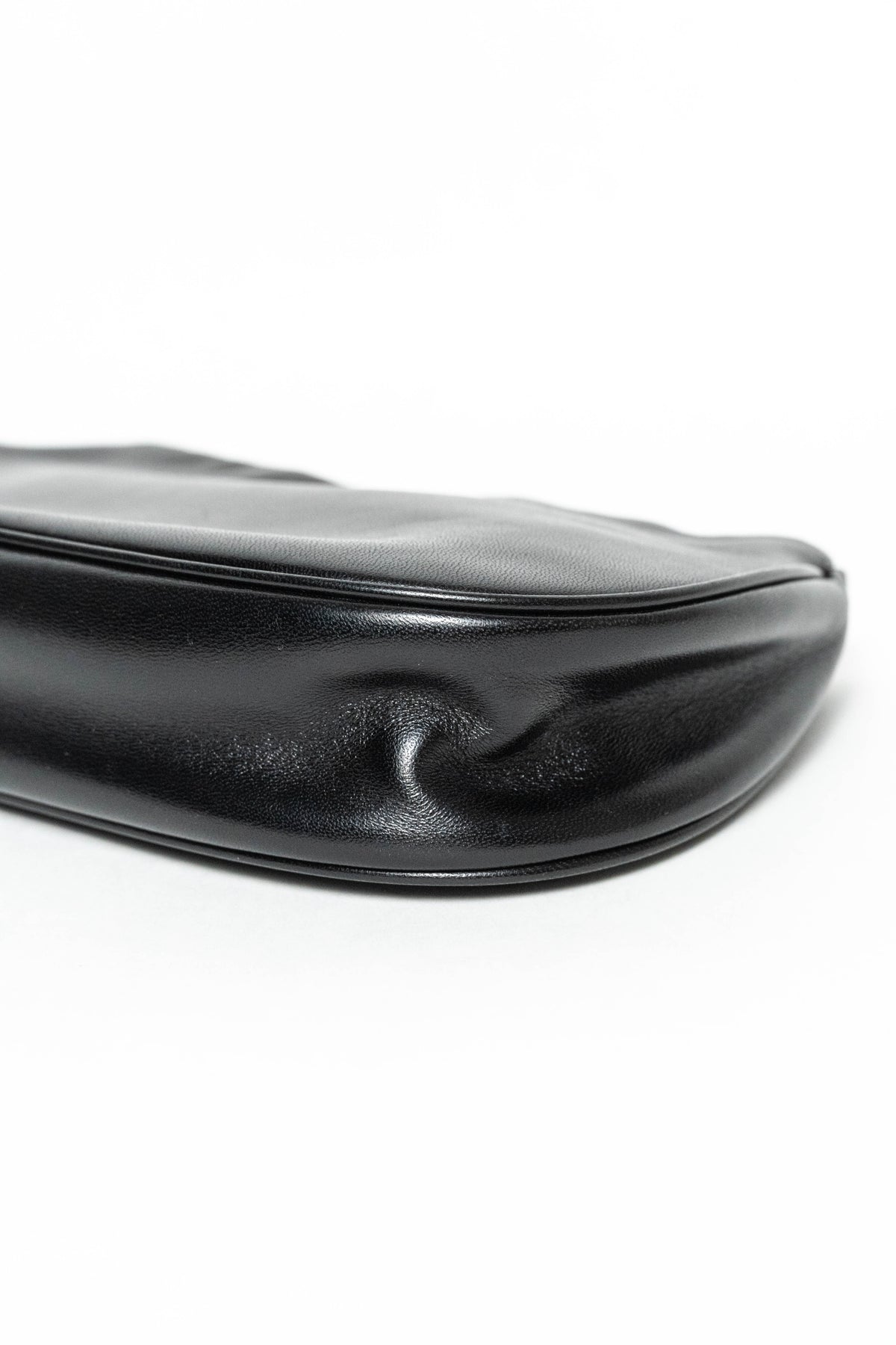 Vintage Prada Cleo Leather Shoulder Bag Black