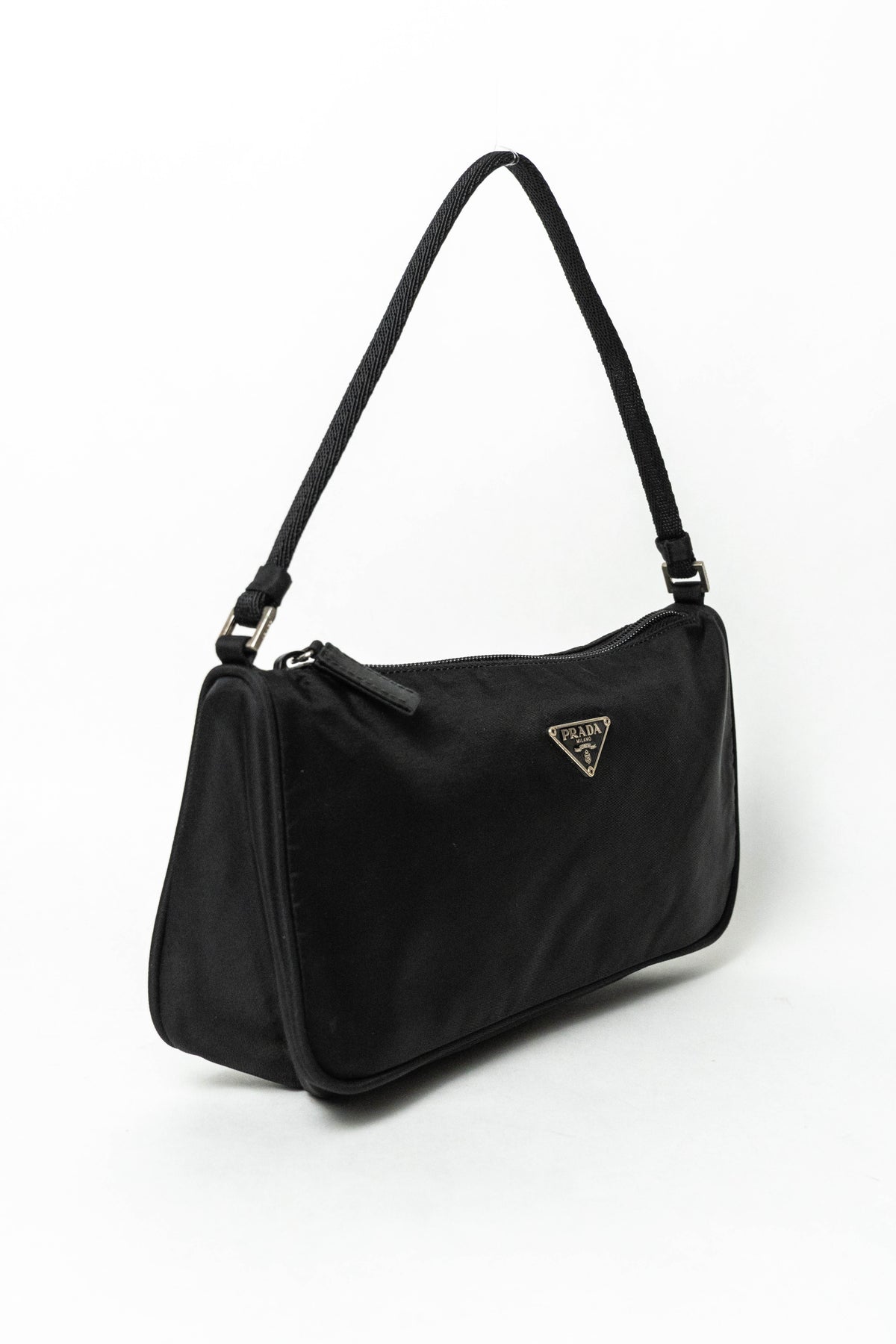 Prada Tessuto Nylon Pochette Bag Black